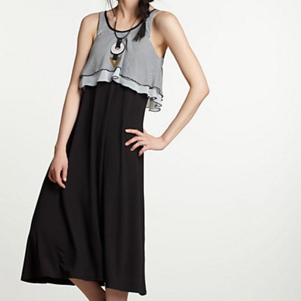 👗Anthropologie Black Midi Tank Dress, S